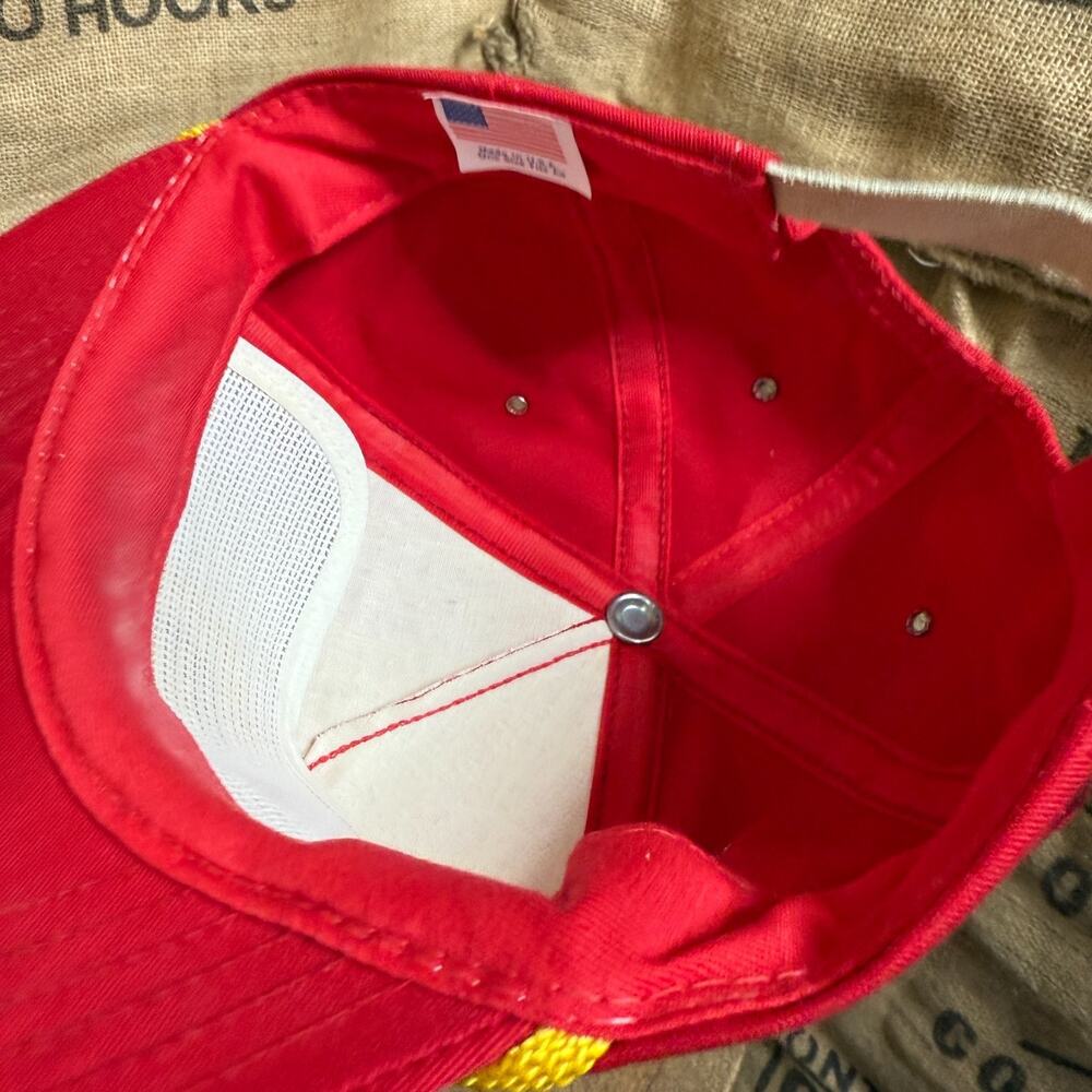 Vintage 80s Back to Basics Brewing Fort Collins Red Snapback Trucker Hat Cap USA - Picture 3 of 6